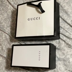 Gucci gift bag and shoe box